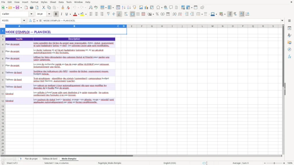 Mode d'emploi – Plan Excel – Modèle Gratuit (2026)