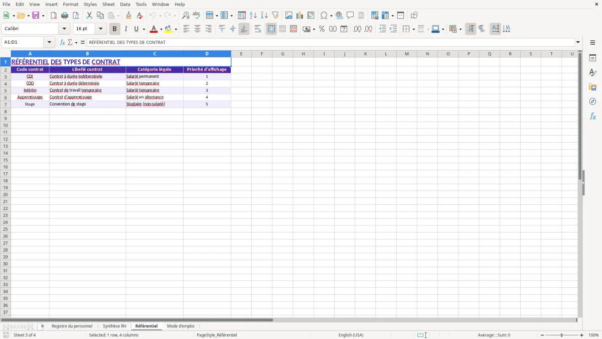 Capture 3 : feuille Référentiel - Modèle Excel registre unique du personnel excel