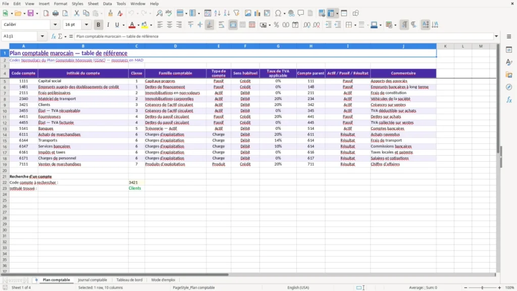 Plan comptable – Plan comptable marocain Excel à télécharger