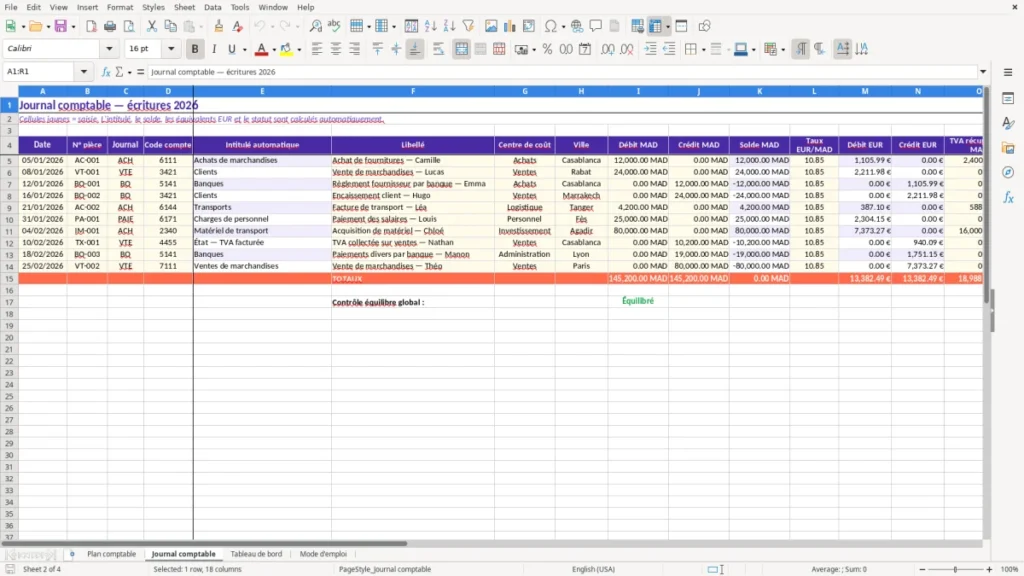 Journal comptable – Plan comptable marocain Excel à télécharger